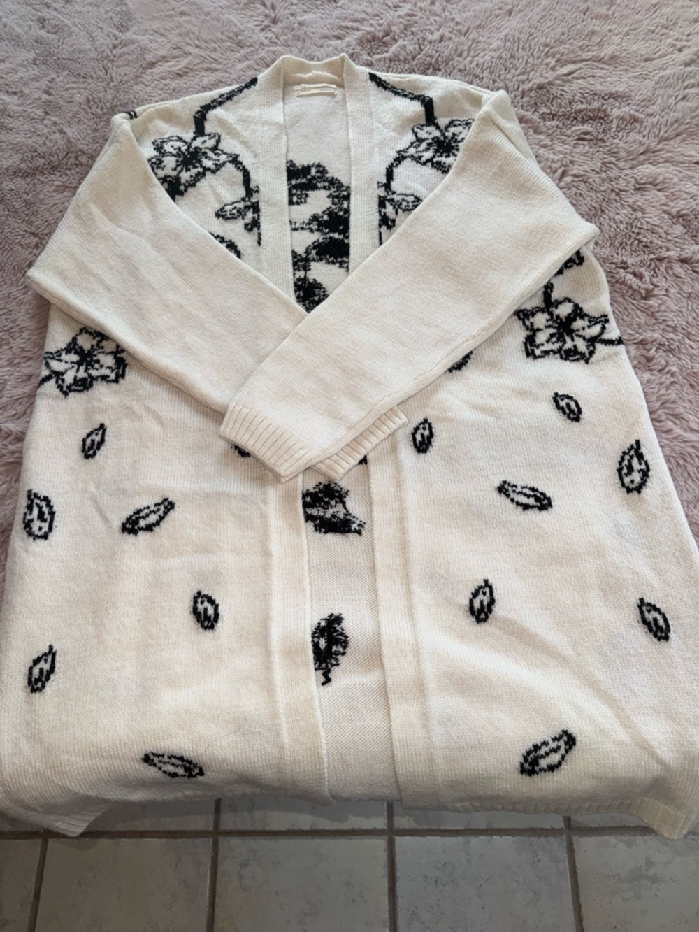 Anthropologie Nadia Floral Cardigan Sweater Long Sleeve Size S